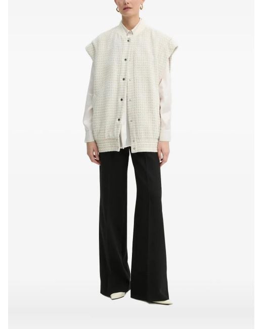 Boss White Grid-Pattern Jacket