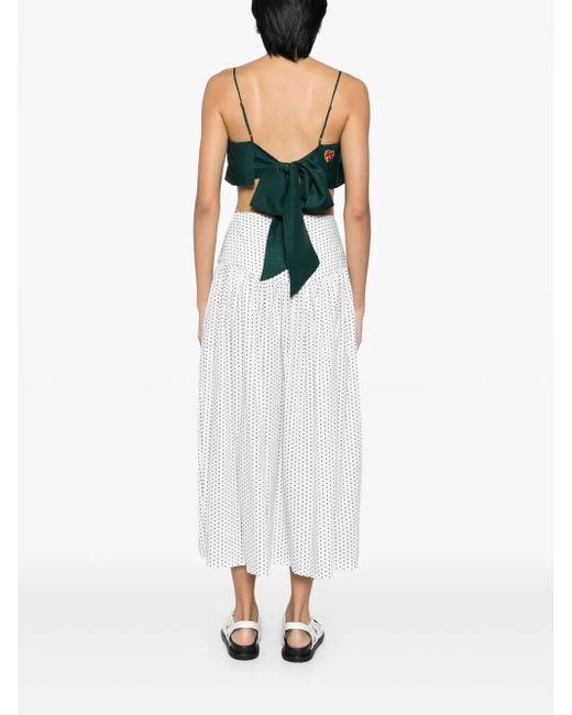 ALÉMAIS Green Embellished Crop Top