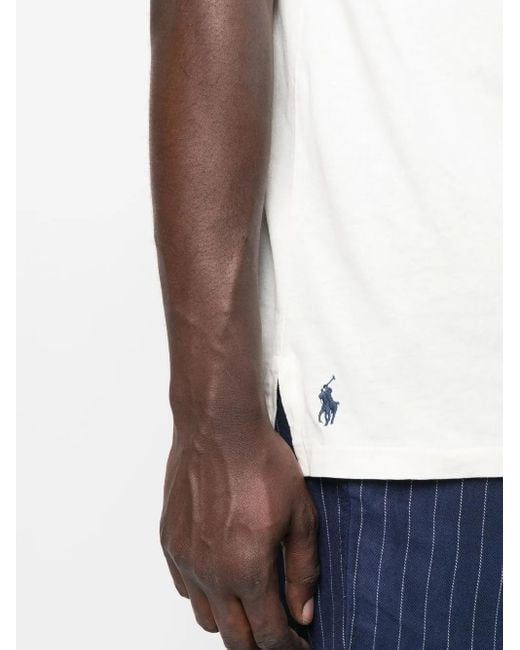 Polo Ralph Lauren White Patch-Pocket Polo Shirt for men