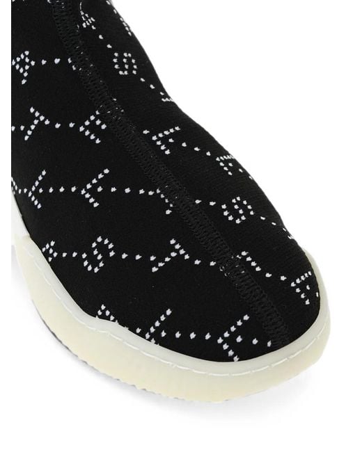 Stella McCartney Black Loop Monogram-Pattern Sneakers
