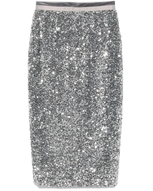 Falda midi con lentejuelas Styland de color Gray