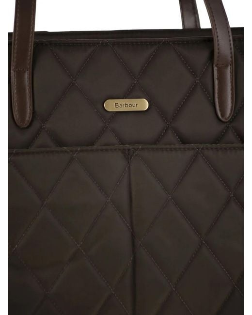 Barbour Black Quilted Tote Bag