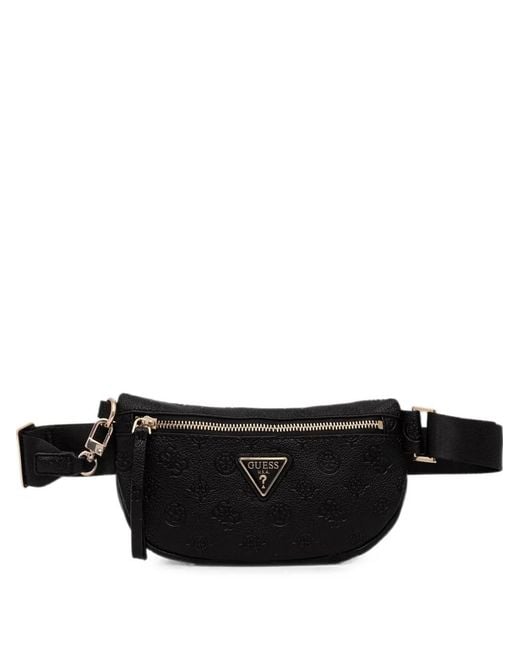 Guess Black Devon Logo-Debossed Belt Bag