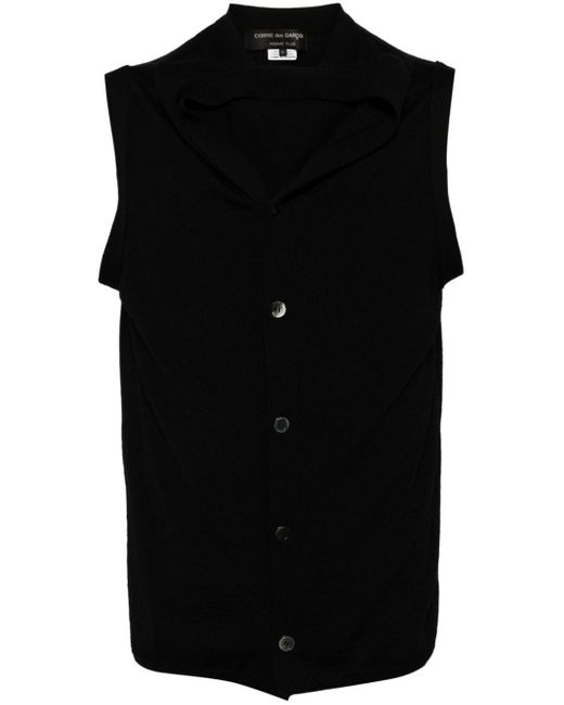 Button-up wool vest Comme des Garçons pour homme en coloris Black