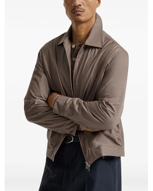 Brunello Cucinelli Brown Unlined Outerwear Jacket for men