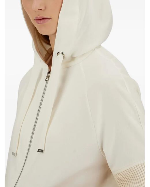 Herno White Veste Zippée À Capuche