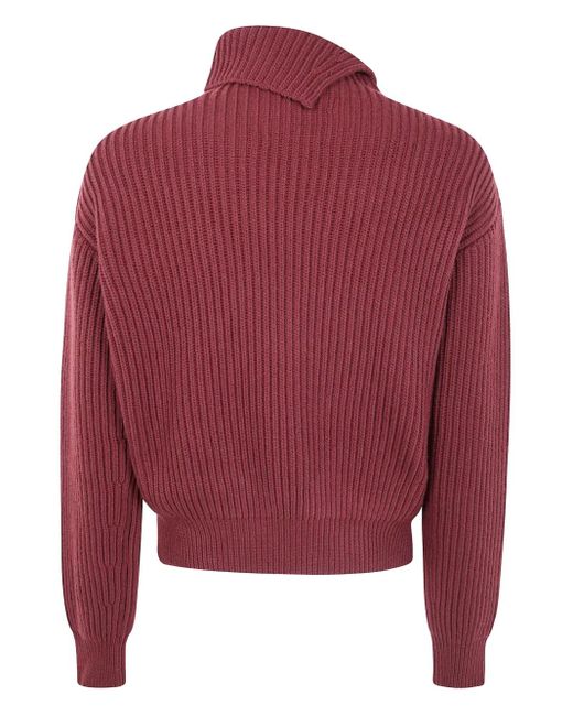 Jil Sander Red Turtleneck Sweater for men
