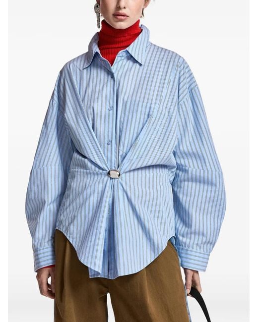Essentiel Antwerp Blue Kreative Striped Shirt