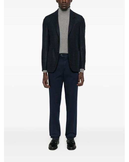 Lardini Blue Checked Patch-Pocket Blazer for men