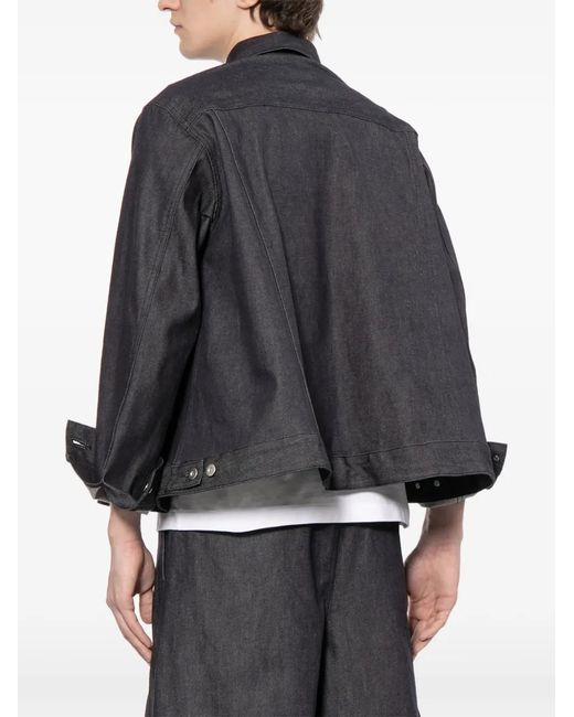 COMME DES GARÇON BLACK Black Button Long-Sleeve Denim Jacket