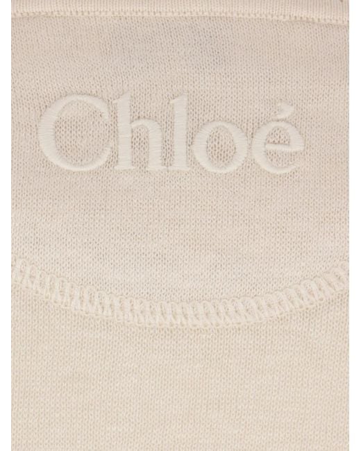Chloé White Henley Top