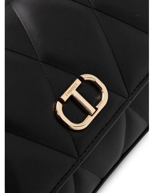 Twinset Tas Met Logoplakkaat in het Black