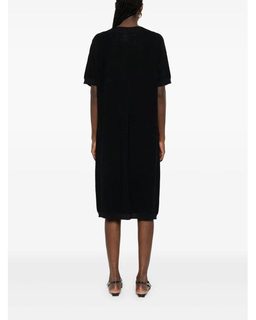 Robe En Maille À Coupe Mi-Longue Fabiana Filippi en coloris Black