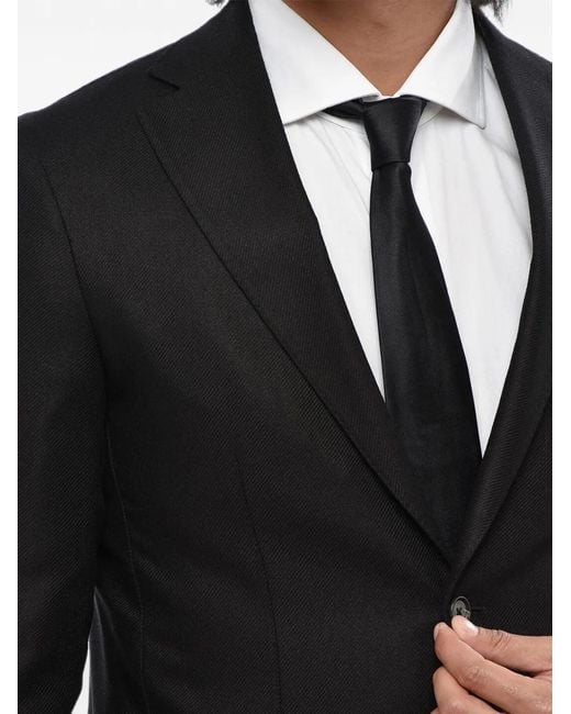 Corneliani Black Cc Collection Silk-Twill Blazer for men