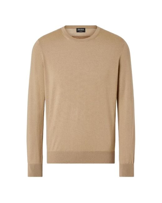 Zegna Natural Crew-Neck Sweater for men