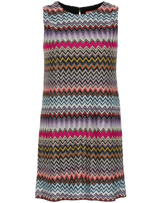 Missoni Gray Zigzag-woven Mini Dress