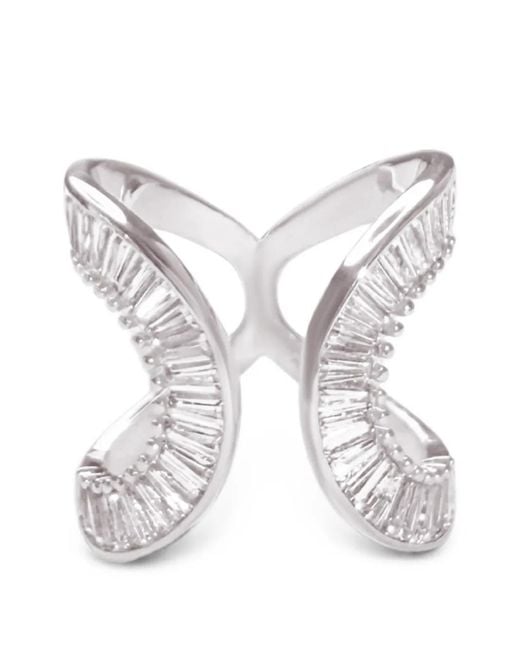 Hzmer Jewelry White Sitara Baguette Crystal Ring
