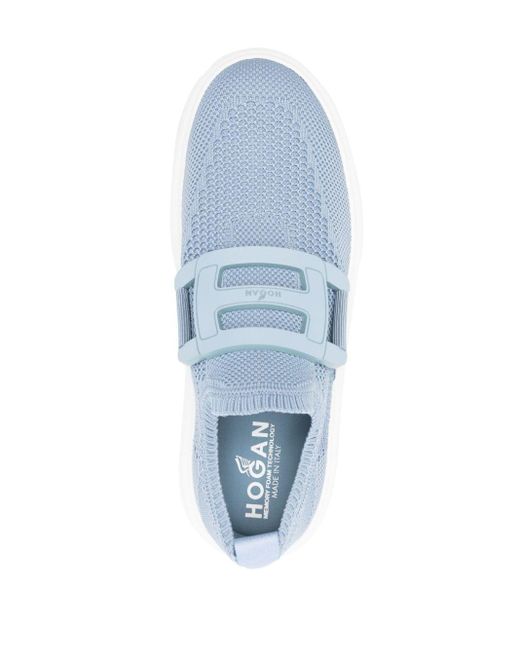Hogan Blue Logo-appliqué Sock-style Sneakers