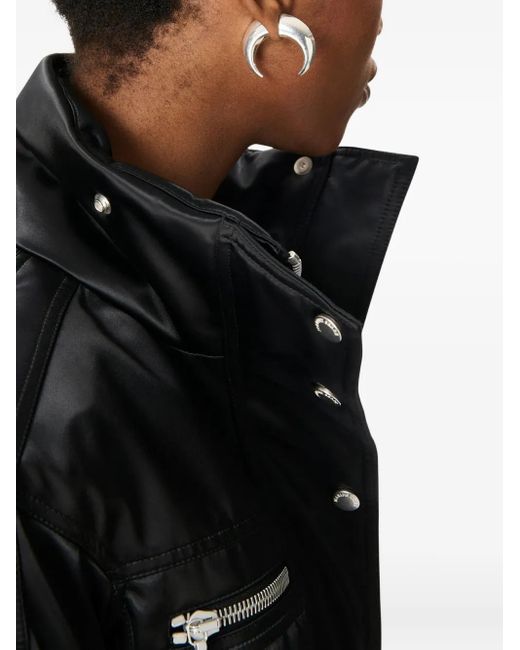 MARINE SERRE Black Satin Bomber Jacket