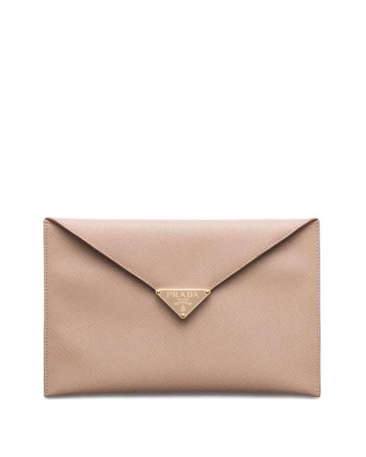 Prada Natural Envelope Snap-Closure Clutch