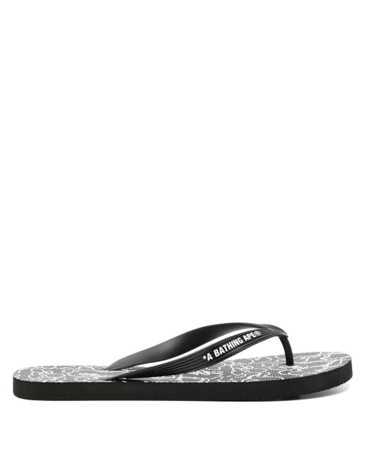 A Bathing Ape White Abc Camo Beach Flip-Flops for men