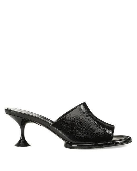 Sergio Rossi Black 60Mm Orb Leather Mules