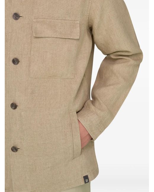 Boggi Natural Linen Patch-Pocket Shirt Jacket for men