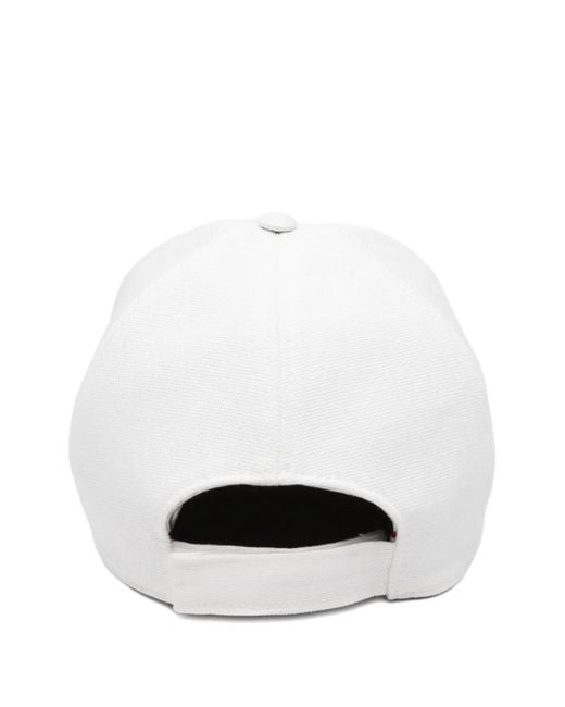 Eleventy White Embroidered Baseball Cap for men