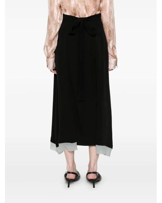 Falda de seda Fendi de color Black