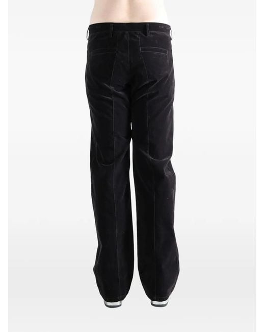 Omar Afridi Black Sol Velvet Panelled Trousers for men