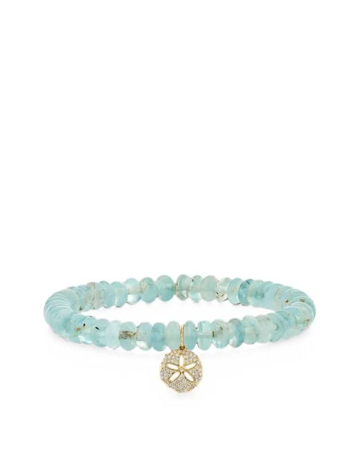 Sydney Evan Green Aquamarine And Diamond Sand Dollar Bracelet