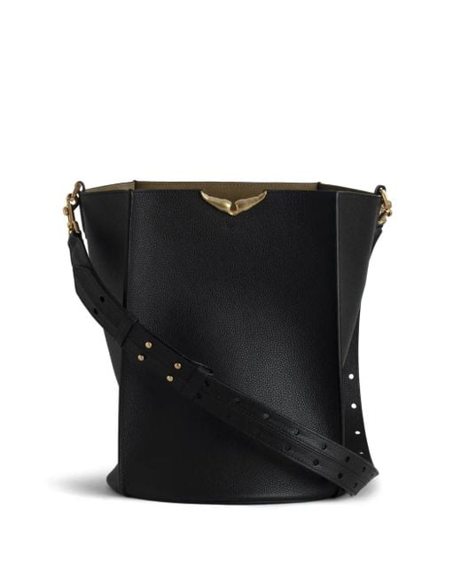 Zadig & Voltaire Black Borderline Bucket Xl Grained L Bags