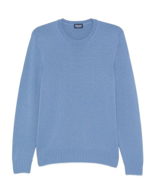 Drumohr Blue Crew-Neck Sweater for men