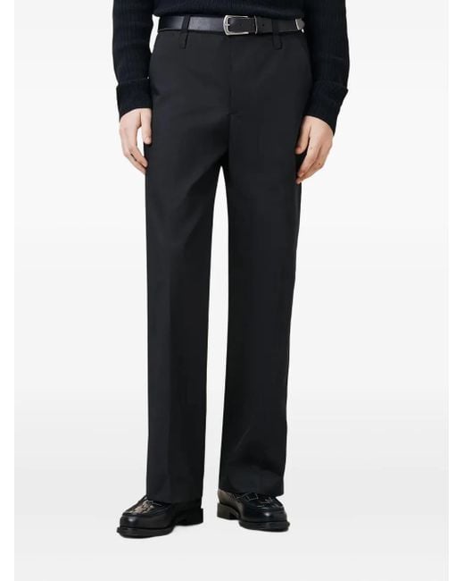 AllSaints Black Flat-Front Tailored Trousers for men
