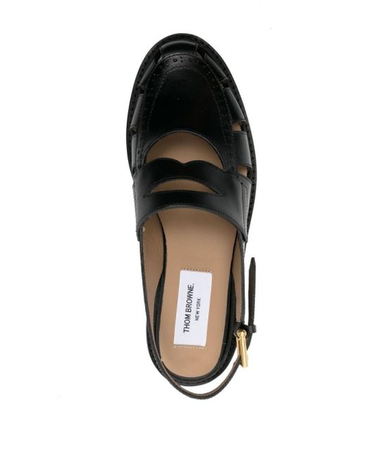 Thom Browne Black Cut-out Slingback Sandals