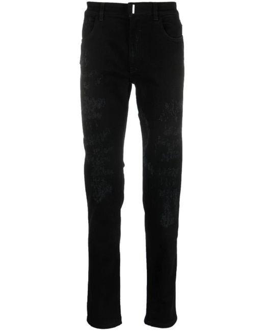 Givenchy Black Mid-rise Straight-leg Jeans for men