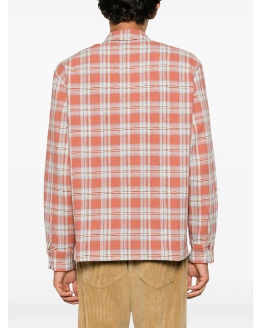 Second/Layer Red Check-Pattern Shirt for men