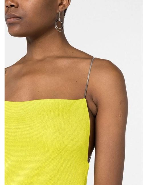 GAUGE81 Yellow Hira Metallic Straps Minidress