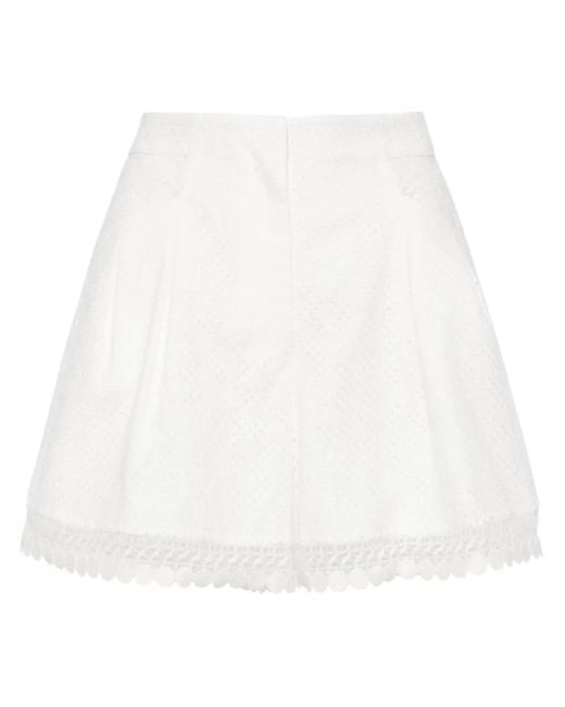 Shiatzy Chen White Plenteous Openwork Shorts