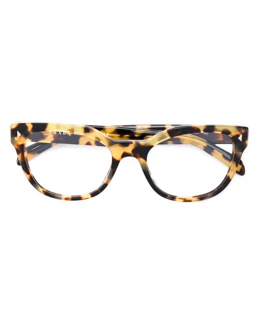 Prada Leopard Print Glasses in Brown | Lyst