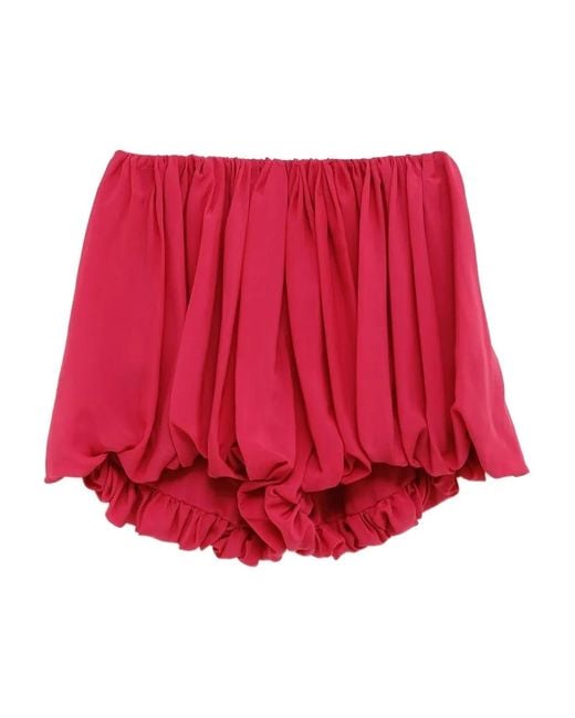 Chloé Red Silk Shorts