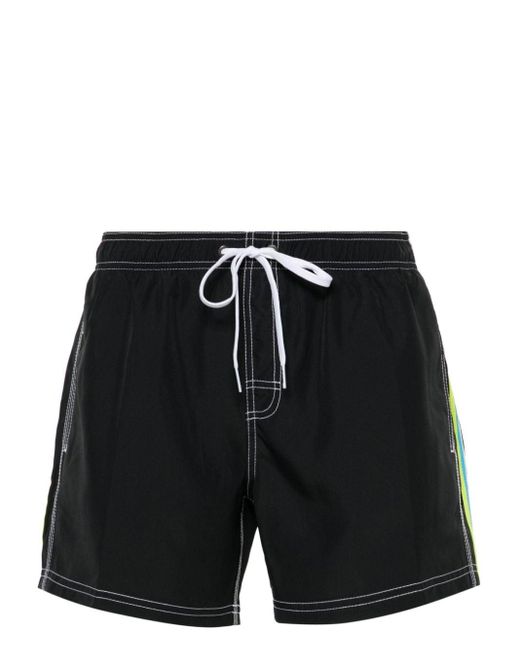 Sundek Black Rainbow-patch Swim Shorts for men