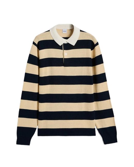 Aspesi Black Striped Polo Shirt for men