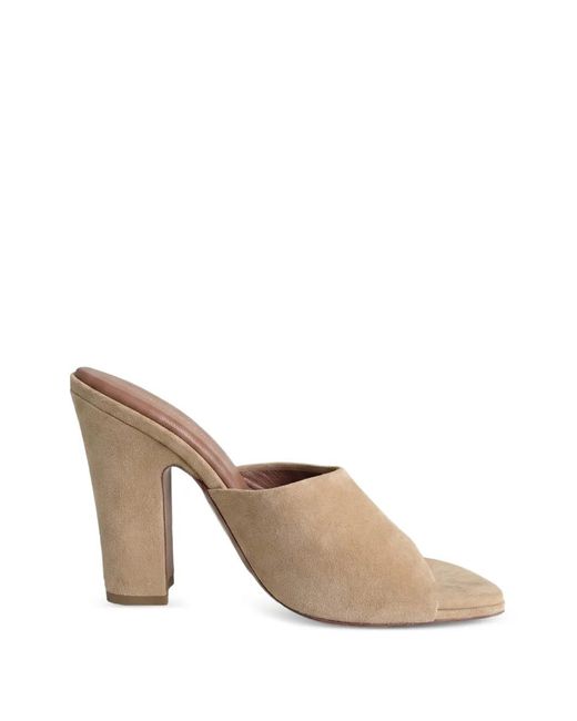 Paris Texas Natural Square-Toe Mules