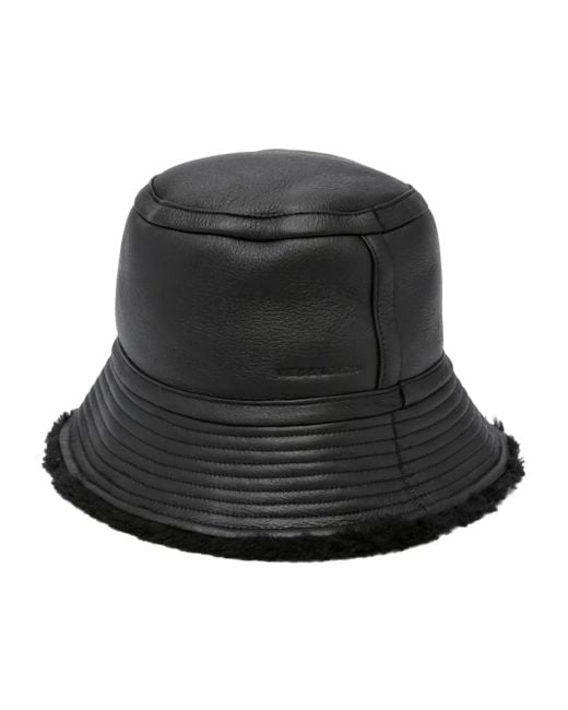 Yves Salomon Black Reversible Bucket Hat