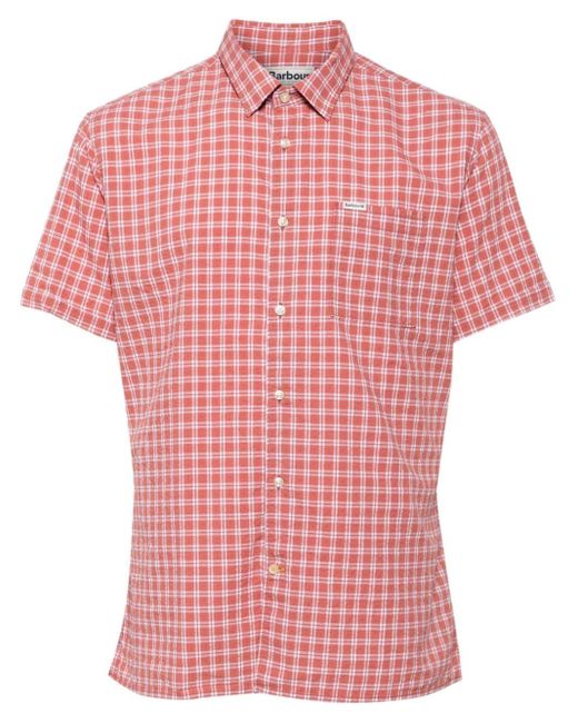 Barbour Red Plaid Cotton Shirt for men