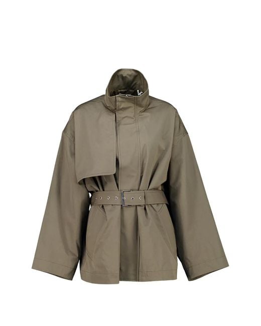FRAME Natural Storm-Flap Belted Jacket
