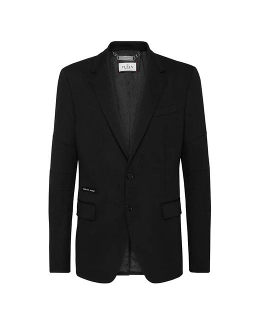 Philipp Plein Black Ensemble Blazer-Polaire for men