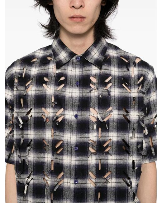JUNTAE KIM Black Laser-Slashed Shirt for men