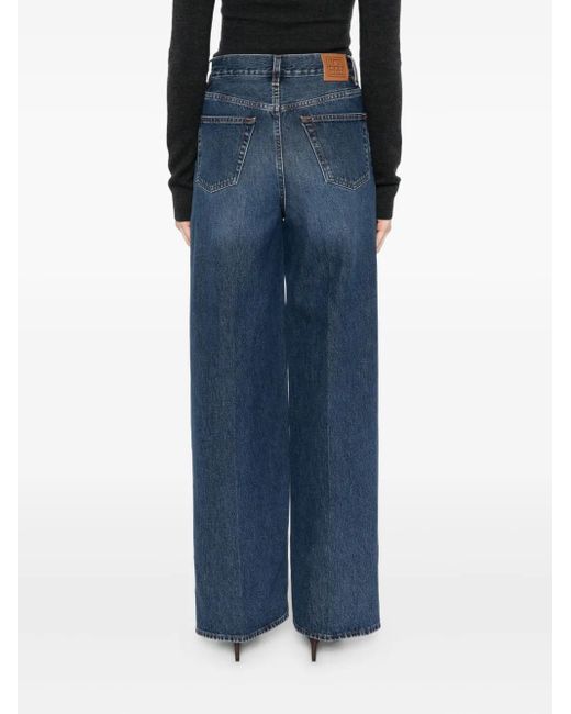 Totême Blue Button Wide-leg Jeans
